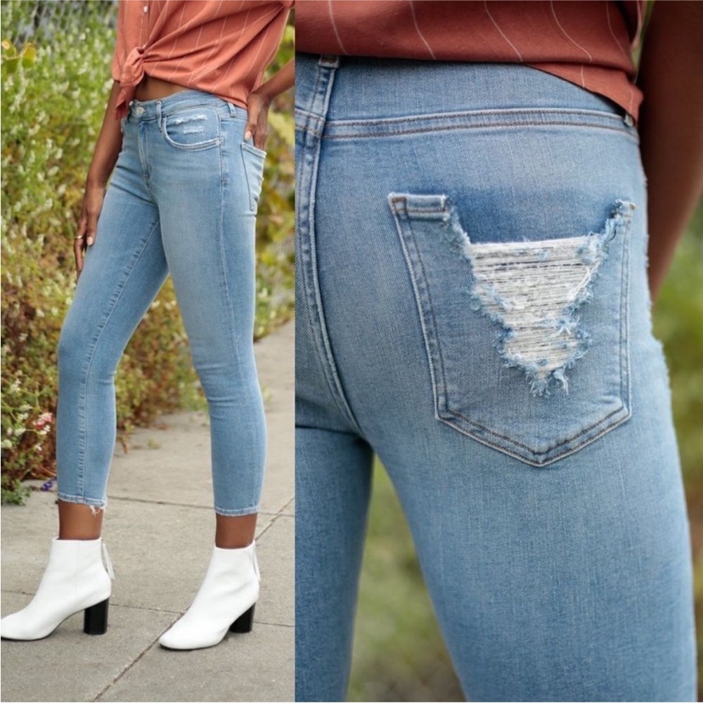Agolde Sophie High Rise Skinny Crop Jeans Limit Blue 28